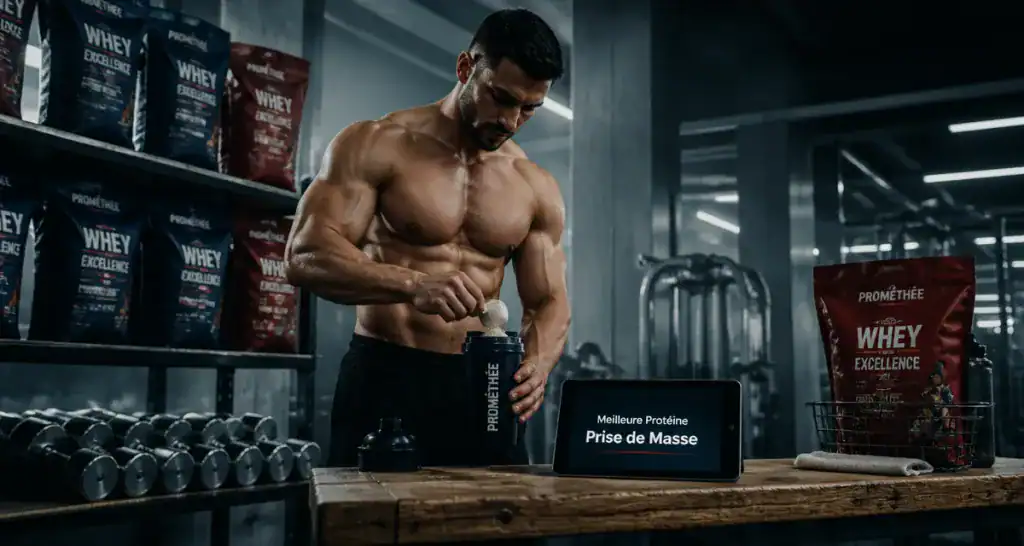 meilleur proteine prise de masse athlète shaker