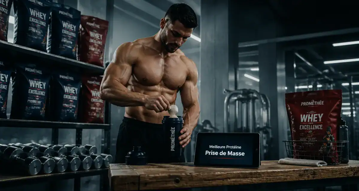 meilleur proteine prise de masse athlète shaker