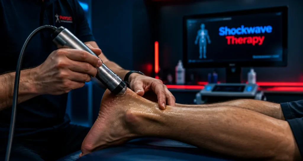 shockwave therapy sur tendon d'Achille en rééducation