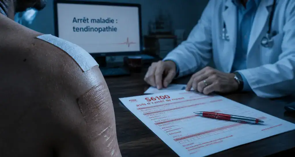 tendinopathie du supra épineux arrêt maladie épaule bandée
