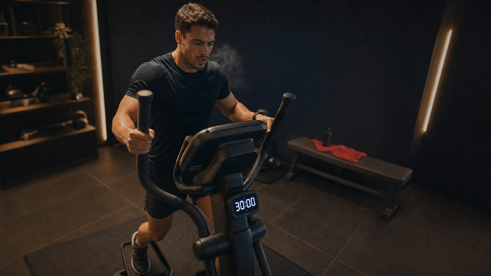30 minutes de velo elliptique par jour : vélo elliptique et chronomètre