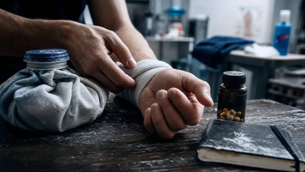 Ibuprofene tendinite : repos et glace, immobilisation du poignet