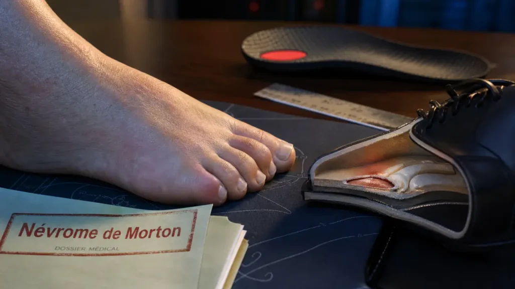 Maladie de morton : avant-pied sous chaussure serrée