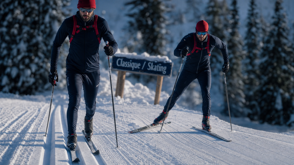 Skating et ski de fond : classique et skating sur piste enneigée