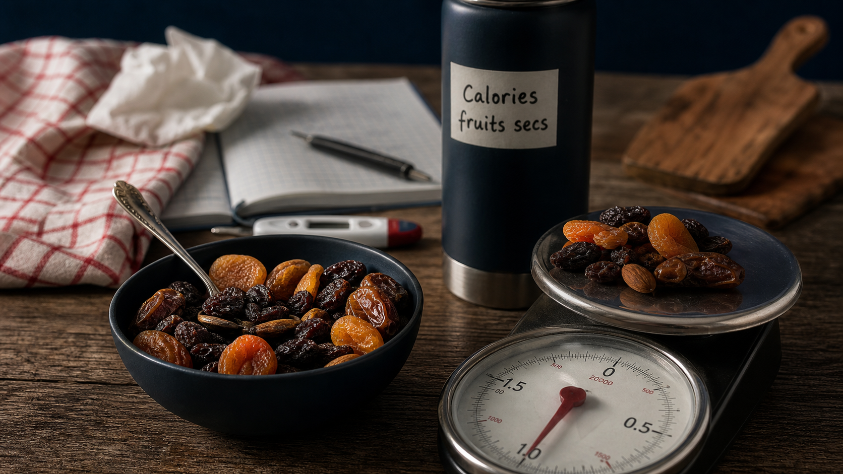 Tableau calories fruits secs : repères collations