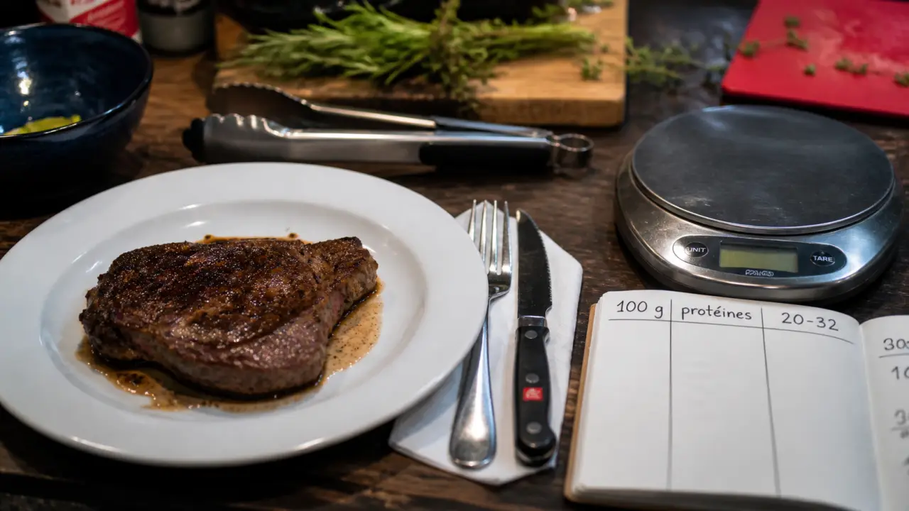 Combien de protéine dans 100g de viande rouge : 20 à 32 g selon le morceau