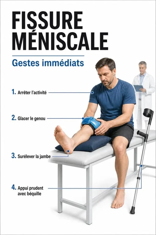Fissure méniscale que faire : gestes immédiats pour calmer le genou