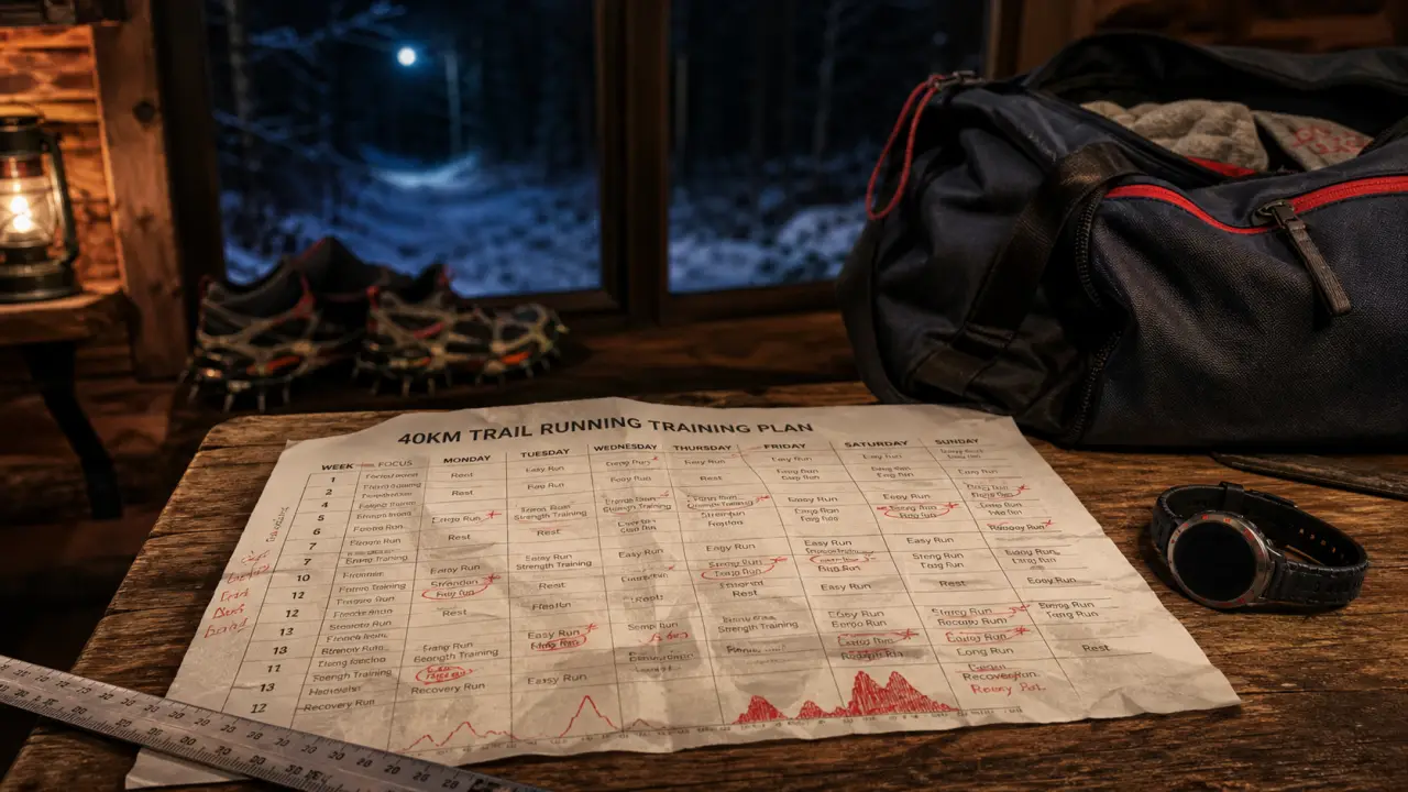 Plan entrainement trail 40 km 12 semaines, 5 séances, D+