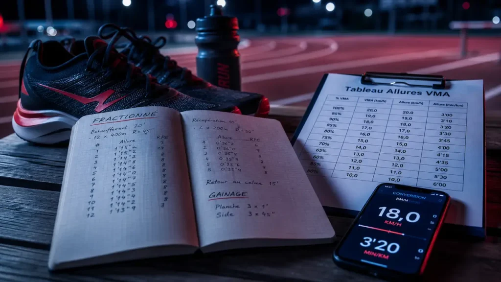 Tableau d’allures VMA : 60-70 %, 88-92 % et les repères utiles pour courir juste