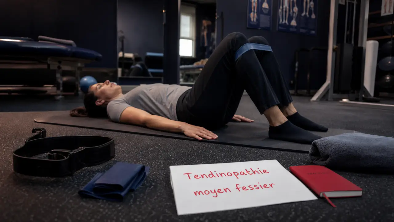 Tendinite moyen fessier exercices : isométrie d’abduction en kinésithérapie