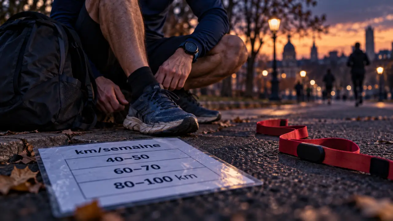 Combien de km par semaine pour préparer un marathon ? Tableau 40–100 km/semaine.