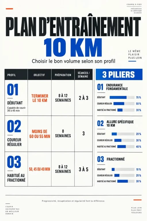 Plan d entraînement 10 km selon le niveau, l’objectif chrono et le nombre de séances