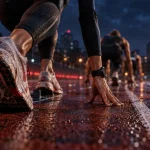 Course fractionnée 30/30 sur piste humide, chrono 800 m
