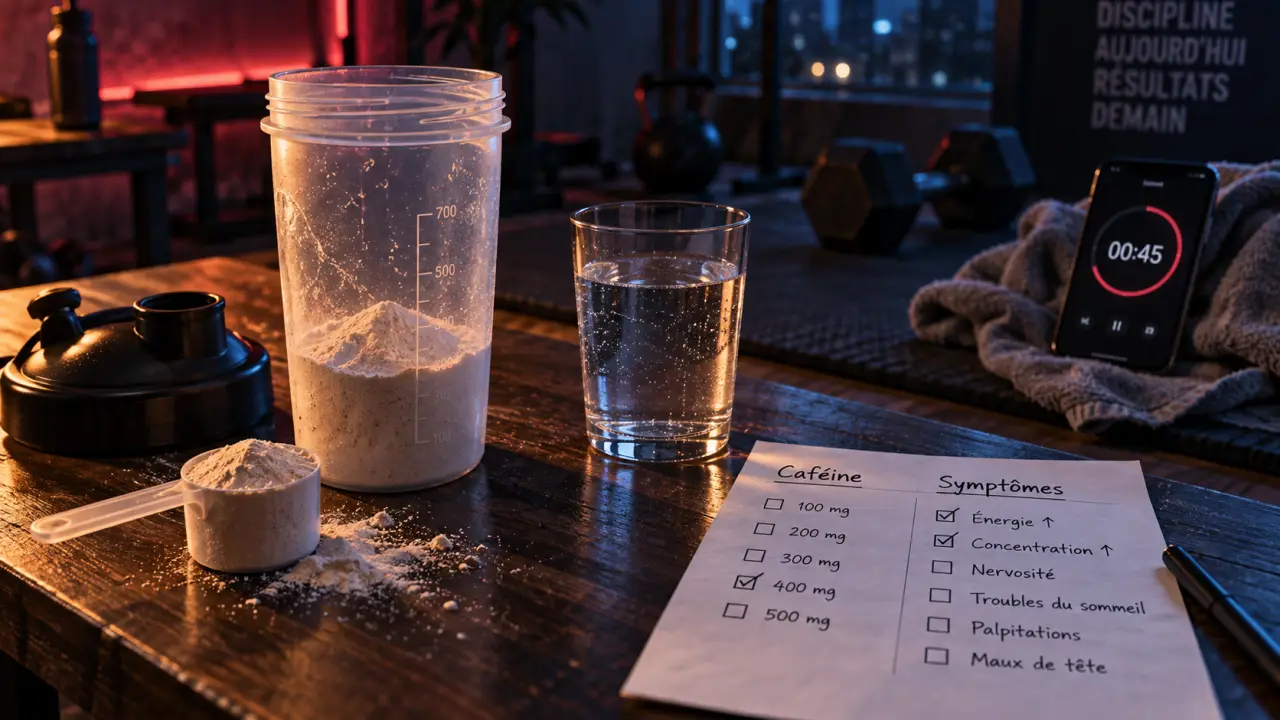 Pre workout effet secondaire : dosage de caféine et symptômes