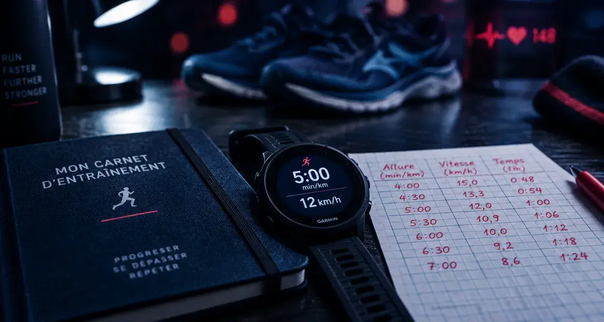 Tableau course à pied : allures et vitesse 5 km au marathon